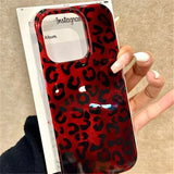 Popxstar  For iPhone 17 16 15 14 13 12 11 Pro Max Case Vortex Print IND Vintage Wine Red Leopard Print Cover For iPhone XS XR 7 8 Plus 16e