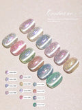 Autumn Winter Blue Black Red Glass Bead Crystal Cat Eye Gel Nail Polish New Whitening High Density Sparkling Nail