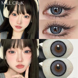 1 Pair Hot Selling Color Contact Lenses for Eyes With Diopters Prescription Fashion Gray Nature Colored Makeup Lens