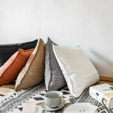 Popxstar Decoration Throw Pillow Cover Waist Pillowcase for Couch Cotton Linen Decorative Pillows for Sofa Bed Chair Durable Solid Color