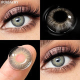 Popxstar  1 Pair Gray Color Contact Lenses for Eyes Natural Brown Blue Lenses Green Eye Contacts Beauty Cosmetic Pupils Yearly