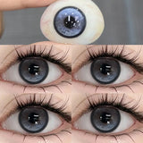 Two Pairs of Large Diameter Black Eye Color Contact Lenses Prescription Myopic Band Diopter Lenses Eye Use Cosmetics Naturally