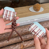 Popxstar  Korea fashion cute plaid sweater pattern gloss cover soft shockproof protection case for airpods 1 2 3 4 pro 2 coque fundas