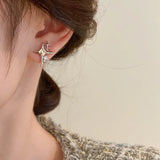 Popxstar Lovely Pearl Bow Earrings for Women Internet Design Versatile Drop Oil Vintage Earrings Fashion Jewelry Party Wedding Gifts