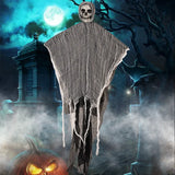Popxstar 1Set Halloween Decorative Hanging Ghost Skull Skeleton Gauze Haunted Home Party Horror Props Hanger House Yard Party Hanging