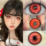 New 1 Pair Colored Contact Lenses with Degree Myopia Lenses Halloween Lenses Fashion Purple High Quality Beauty Pupil