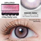 Popxstar 10Pcs=5Pair Color Contact Lenses for 1 Day Daily Lens Blue Contacts Daily Disposable High Wearing Comfort Brown Lenses