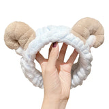 Popxstar Woman Soft Lovely Sheep Horn Wash Face Hairband Ladies Ponytail Holders Headband Bezel Hair Accessries Ornaments Turban