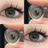 Popxstar 2PCS Korea Colored Contact Lenses Myopia Degree -0.00 to -8.00 Gray Eyes Beauty Pupil Brown Makeup Lens Fast Shipping