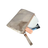 Popxstar PU Leather Zipper Storage Bag Multifunctional Outdoor Portable Coin Key Organizer Card Holder Silver Coin Purse Wallet Travel