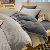 Popxstar  new 3D winter engraved thickened milk fleece double-sided fleece quilt cover coral fleece dormitory single quilt cover