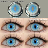 Popxstar 2Pcs Blue Halloween Colorful Contacts Lenses Anime Cosplay Eyes Lens Yellow Multicolored Lenses Yearly Beautiful Pupils
