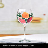 1pc Hand Drawn Glass Painted Red Wine Glass Large Belly Wine Glass Decoration High Foot Creative Home European Bar