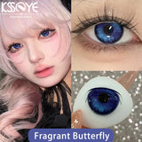 Popxstar 1 Pair New Style Myopia Color Contact Lenses Green Spring Butterfly Contacts Lens Makeup Soft Contact Lenses Yearly