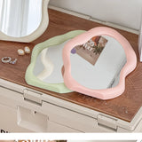 Popxstar 1PC Cream Style Makeup Mirror Decorative Irregular Simple Standing Dresser Mirror Cloud Shaped French Hairdressing Wall Mirror
