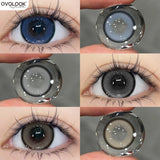 Popxstar 2pcs Super Natural Pupils Prescription Lens Colored Contact Lenses for Eyes Myopia Eye Color Lenses Fashion Lenses Gray