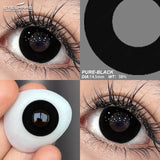 Popxstar Cosplay Color Contact Lenses for Eyes 1Pair Halloween Lenses Blue Eye Contacts Black Lenses Yearly Anime White Eye Lens
