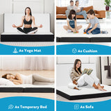 Popxstar Three Fold Portable Floor Bed,Certified By CertiPUR-US,Suitable For Travel,Camping,And Yoga,Soft Touch And Flexible Zipper