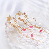 Popxstar Flower Butterfly Long Tassel Earrings for Women Fashion Personality Cute Summer Daily Accessories Party Jewelry Birthday Gift