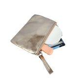 Popxstar PU Leather Zipper Storage Bag Multifunctional Outdoor Portable Coin Key Organizer Card Holder Silver Coin Purse Wallet Travel