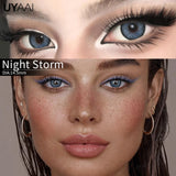 Natural Halo Shimmer Contact Lenses - Gray Brown Green Blue, Brighten Eye Look for Dating, Gathering & Daily Makeup