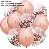 Popxstar  10pcs/lot Red Pink Gold Confetti Latex Balloons Birthday Party ation Kids Adult Metallic Balloon Helium Ball Wedding party Decor