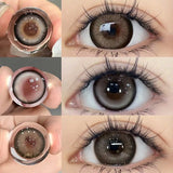 2pcs Big Eye Lenses Brown Lenses Contact Lenses for Eyes with Degree Prescription Black Beauty Pupils Fast Shipping