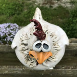 Popxstar Halloween Funny Chicken Fence Decor Statues Resin Garden Farm Yard Chicken Hen Sculpture Art Craft Courtyard Housewarming Home Decoration