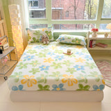 Popxstar Floral Style Fitted Sheet Pure Cotton Bed Cover sabanas Adults Kids Bed Sheets Soft Bed Linen for Home (Pillowcase Need Order)