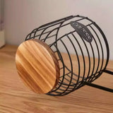 Cup shaped storage basket metal ironwork wood storage rack shelf kitchen living room home hotel restaurant cafe