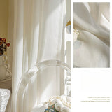 French retro embossed jacquard translucent gauze curtain balcony living room Custom Size luxury modern Window sheer  Fashion