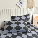 Popxstar Queen Bed Sheet with Elastic Geometric Fitted Sheet lençol de camal casa Reactive Printed Bed Linen Queen/King Fitted Bed Sheets