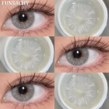 Popxstar  2PCS Natural Brown Gray Lenses for Eyes Blue Lenses Beautiful Pupil Korean Fashion Color Round Lens Yearly Cosmetics