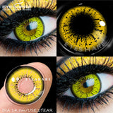 1 Pair Colored Contact Lenses for Cosplay Red Anime Eyes Lenses Halloween Blue Eyes Contact Yearly Green Beauty Lenses