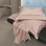 Popxstar  1400TC Egyptian Cotton Silky Luxury Wide Edge Embroidery Grey Bedding Set Duvet Cover Bed Sheet/Fitted Sheet Pillowcases 4Pcs
