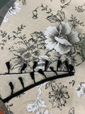 Popxstar Floral Round Cotton Linen Tablecloth Tassels Restaurant Picnic Indoor and Outdoor Tables Home Decor (black and White) Dust Proof