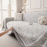 Popxstar  High-end Sense Sofa Cover Modern Simple Striped Chenille Thickened Non-slip and Scratch-resistant Home Textile Home Decoration