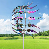 Popxstar  1pc Magical Kinetic Metal Windmill Spinner Unique Wind Powered Catchers Creative Patio Garden Lawn Outdoor Courtyard Decoration