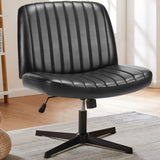Popxstar Cross Legged Office Living Room Rocking Gaming Chair Armless Wide Desk Adjustable Swivel Fabric Task Vanity Home Office