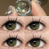 Popxstar  1Pair Soft Contact Lenses Green Lenses Blue Eye Degree Myopia Degree Prescription -0.00 to -8.00 Grey Beautiful Pupil