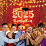 Popxstar 2025 Graduation Theme Photography Background Flash Decor Banner For Graduation Ceremony Party Bachelor Hat Photography Props
