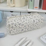 Popxstar Cute Multifunctional Floral Pen Bag Student Cartoon Stationery Bag Large Capacity Pencil Case Stationery Organizer School Office