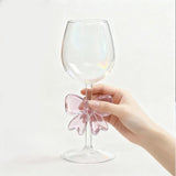 Popxstar  1pcs Elegant Borosilicate Glass Wine with Black Bow Romantic Valentine Champagne Cup Highball Creative Design