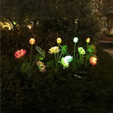 Simulated Flower Solar Lotus Light LED Solar Lotus Lawn Ground Mounted Light Festival Outdoor Scene Layout Atmosphere Light