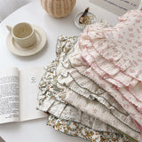 Popxstar INS Ruffle Edge Gauze 100% Cotton Princess Pillow Case 30X50 48X74cm Breathable Pillowcase Decorative for Home Bedding Bedroom