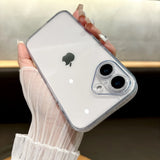 Popxstar  Fashion Tempered Glass Transparent Back Cover for iPhone 16 15 14 13 12 11 Pro Max 14/15/16 Plus Sparkling Powder Soft Edge Case