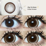 Popxstar  2pcs Gradient Green Contact Lenses Natural Color Pupils Coffee Pearl Lenses Makeup Color Eye Lenses Brown Lens Gray Lens