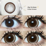 Popxstar  -2pcs Gradient Green Contact Lenses Natural Color Pupils Coffee Pearl Lenses Makeup Color Eye Lenses Brown Lens Gray Lens