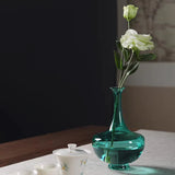 Round belly long neck glass vase Hydroponic fresh flowers flower arrangement desktop ornament home office hotel decoration