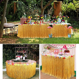 Popxstar  2 Sizes Straw Color Luau Grass Table Skirt Straw Hawaiian Summer Theme Party Supplies for Tropical Hawaii Party Decorations